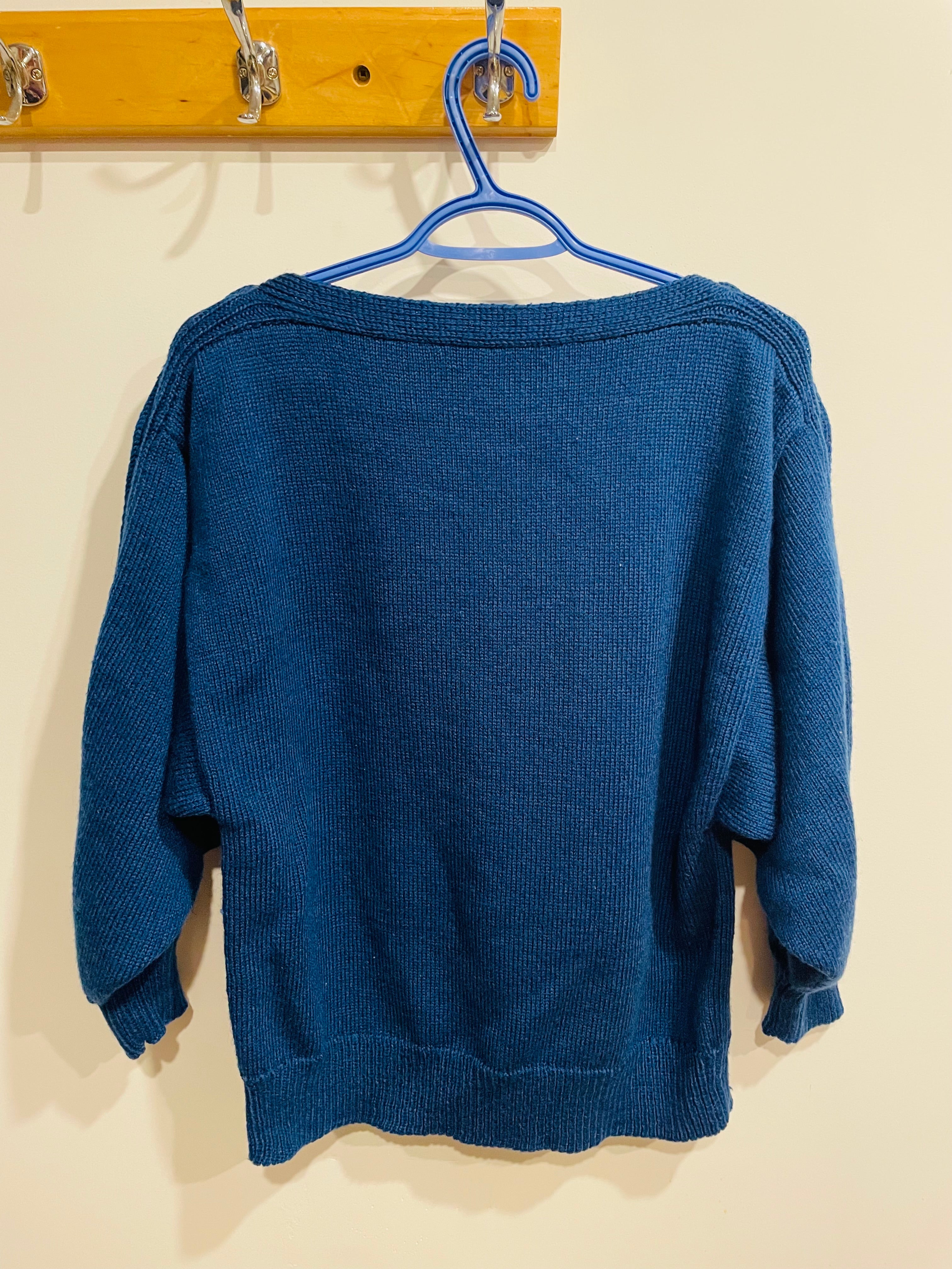 Tricot vintage bleu
