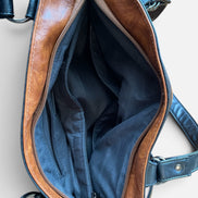 Sac cuir brun et noir / Bloom&co