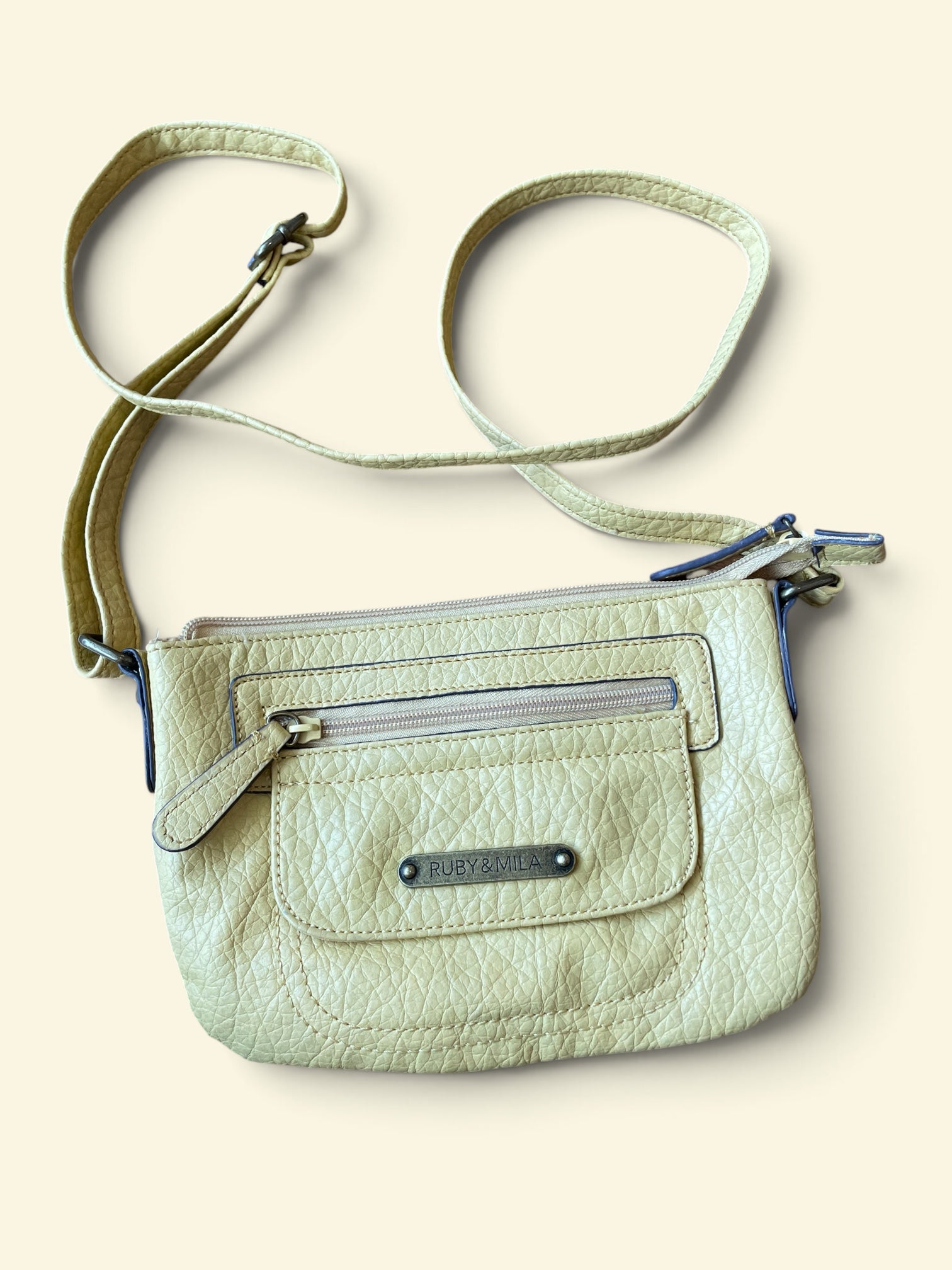 Sac à main cuir jaune / Ruby & Mila