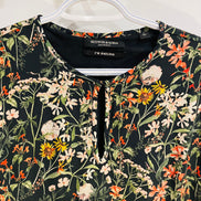 Robe noire et fleurie, courte, manches longues / Scotch & Soda / Taille small