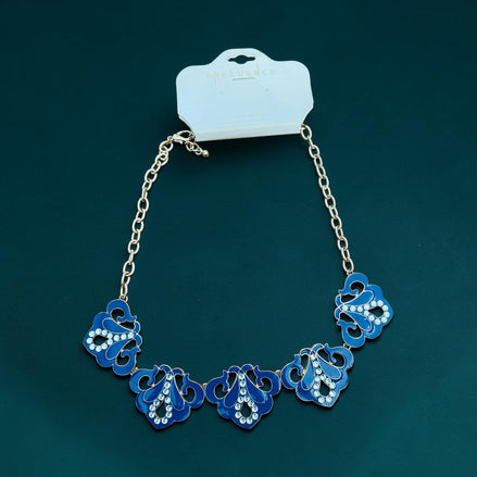 Collier arabesques bleues