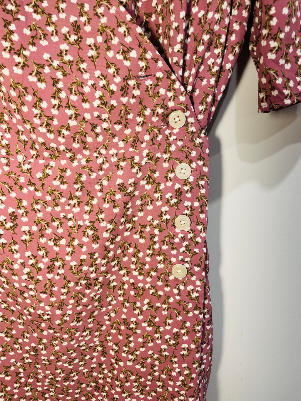 Robe longue rose florale / portefeuille et bouton / Rw&CO /Taille small