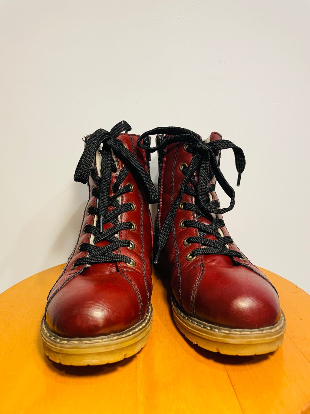 Bottine cuir rouge / Rieker / taille 6