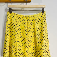 Jupe jaune coutre, motifs éventails  / Annie 50 / Taille medium à large