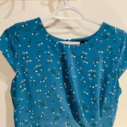 Robe bleue fleurie longue / RW&CO / taille 6