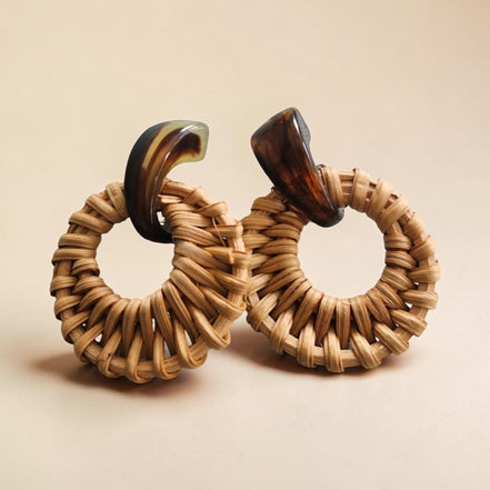 Boucles d’oreilles rotin