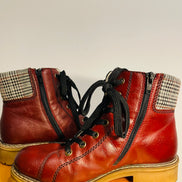 Bottine cuir rouge / Rieker / taille 6
