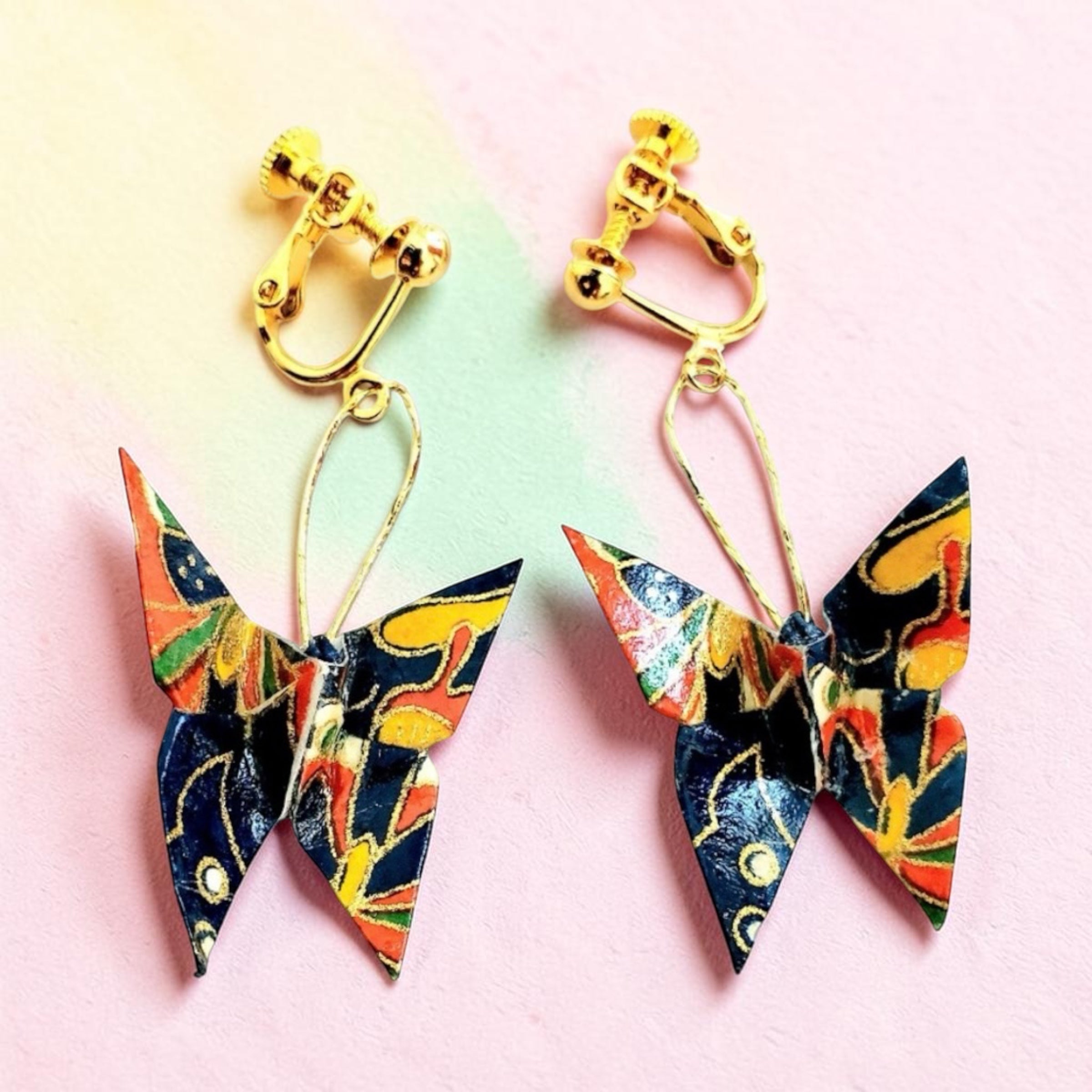 Boucles d’oreilles papillons origami