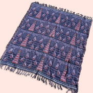 Couverture vintage tissée / phares et voiliers