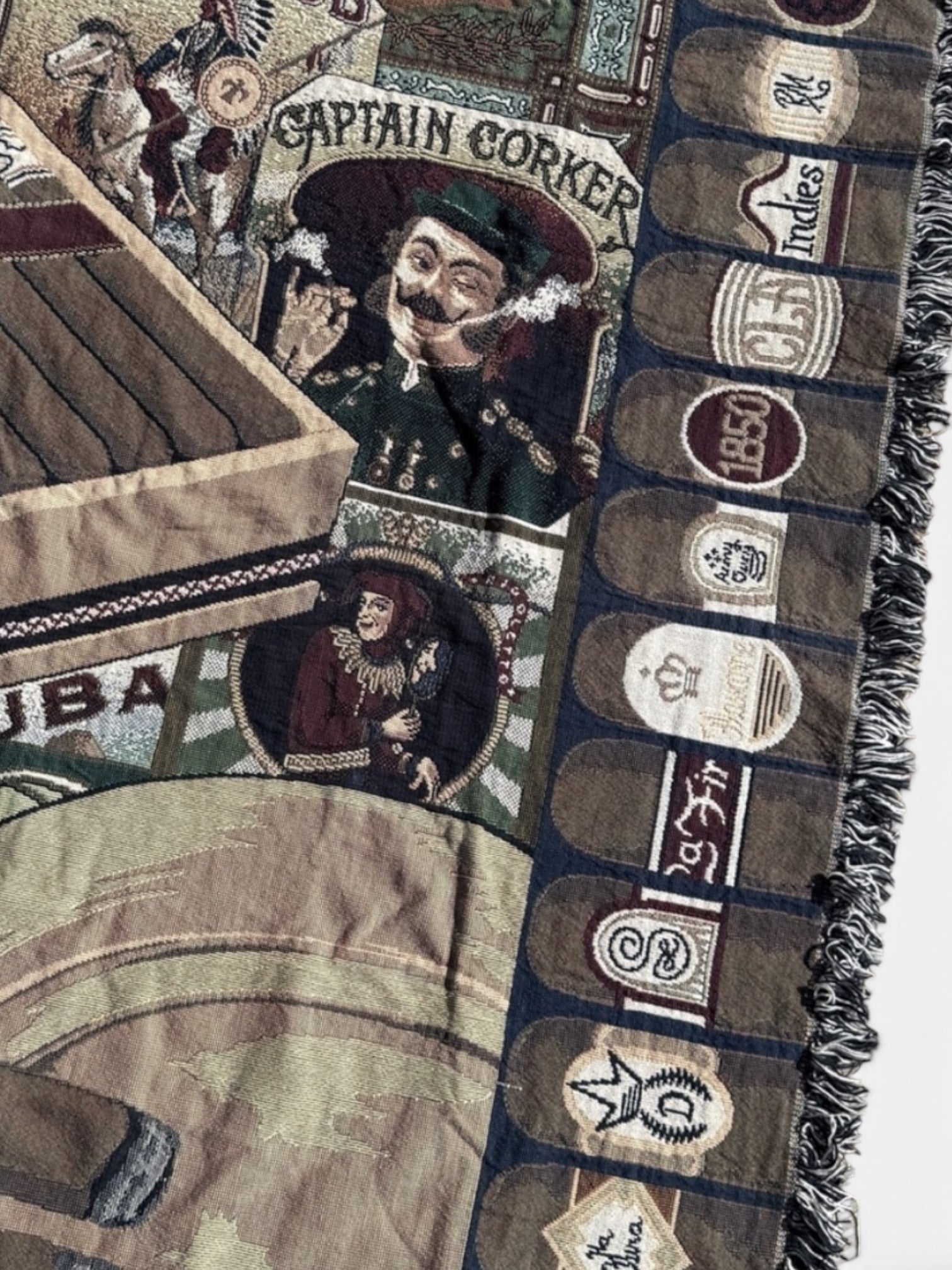 Couverture tissée vintage / cigares