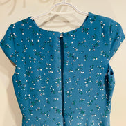 Robe bleue fleurie longue / RW&CO / taille 6