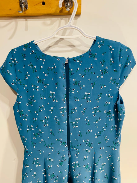 Robe bleue fleurie longue / RW&CO / taille 6