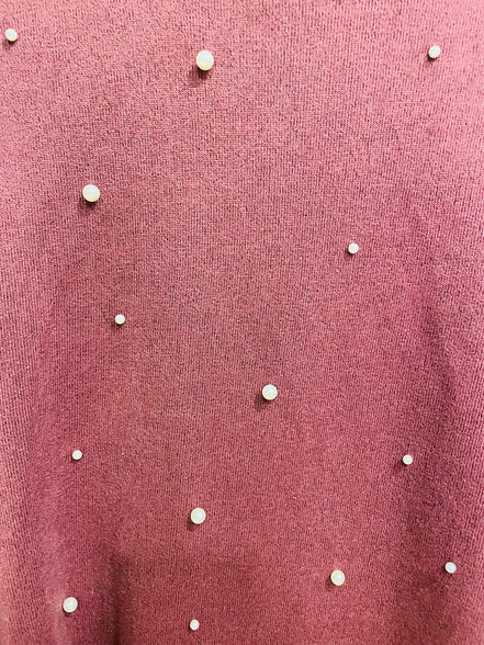 Chandail rose et perles / manches longues / Reitmans / taille Medium