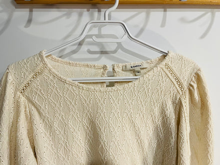 Haut beige manches longues, aspect dentelle/ Garcia / taille médium