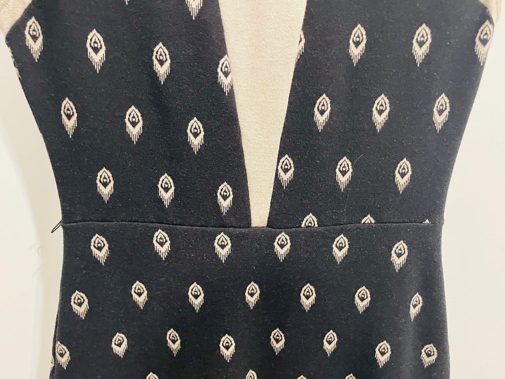 Robe courte Cokluch - imprimé plumes de paon - décolleté V - taille M