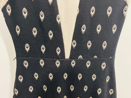Robe courte Cokluch - imprimé plumes de paon - décolleté V - taille M