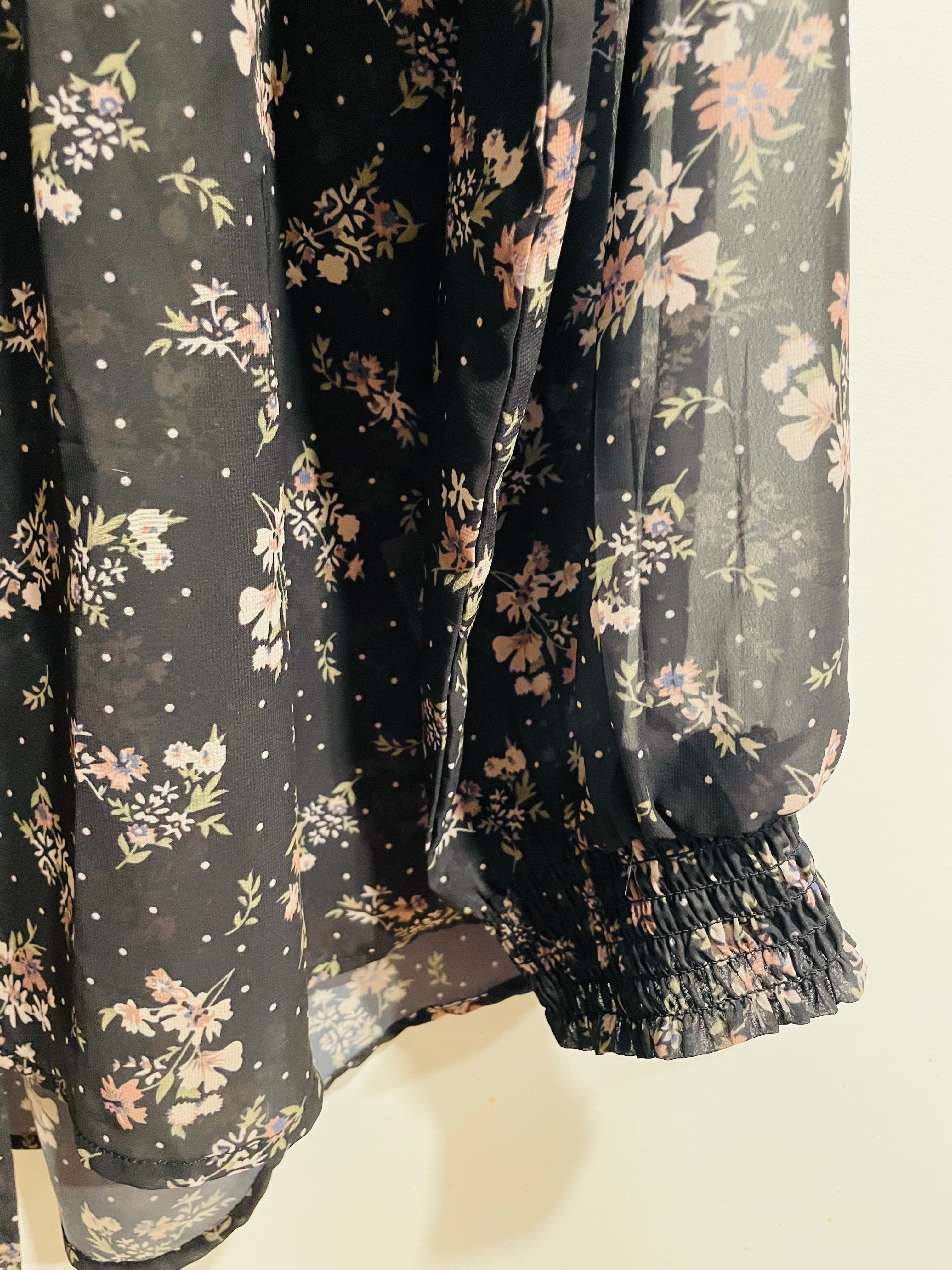 Blouse légère motif floral et manches longues - Paper Moon - taille médium