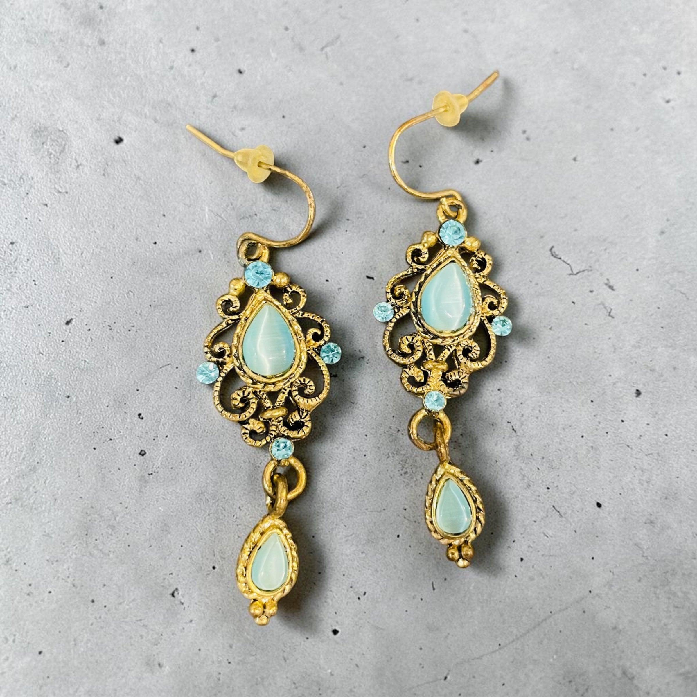 Boucles d’oreilles turquoise et or