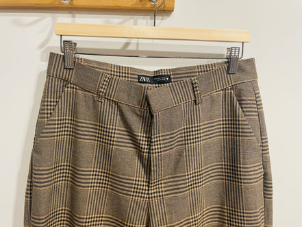 Pantalon brun à carreaux - Zara - Taille 30