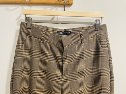 Pantalon brun à carreaux - Zara - Taille 30