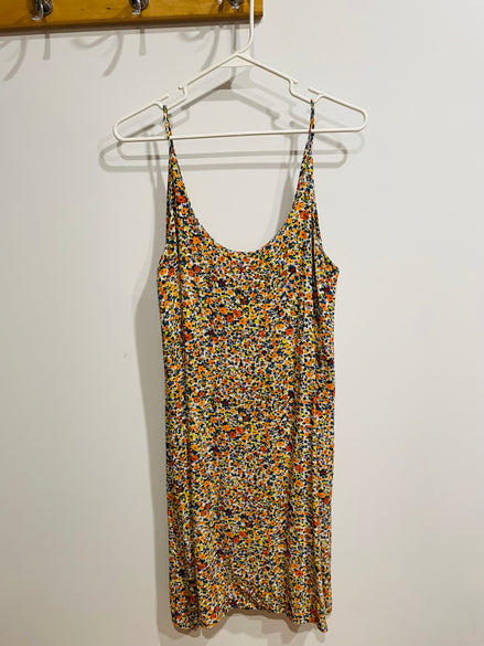 Robe courte à bretelles, motif floral coloré - Louve Design - taille  Médium