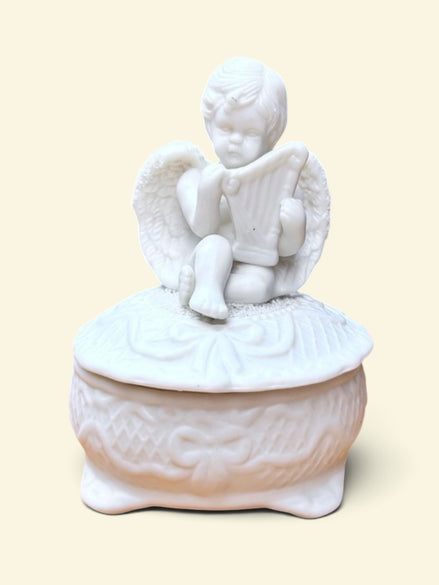 Petite boîte en céramique ange
