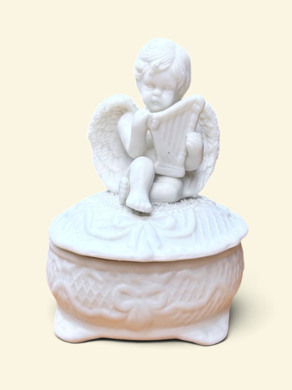 Petite boîte en céramique ange