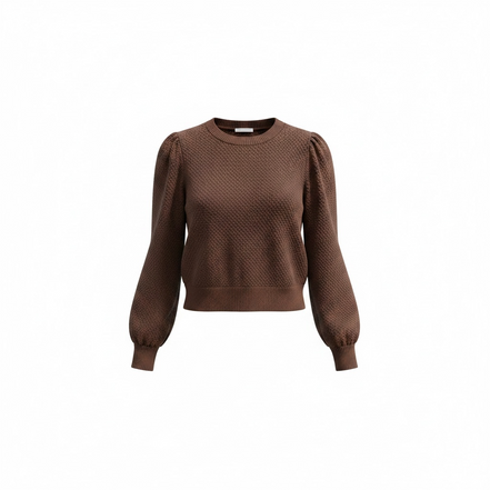 Haut manches longues tricot brun - Icõne par Simons - Taille médium