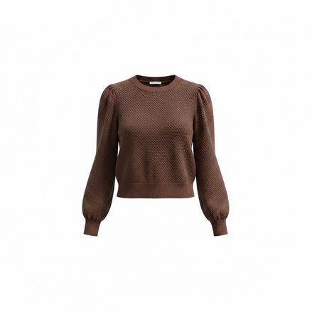 Haut manches longues tricot brun - Icõne par Simons - Taille médium