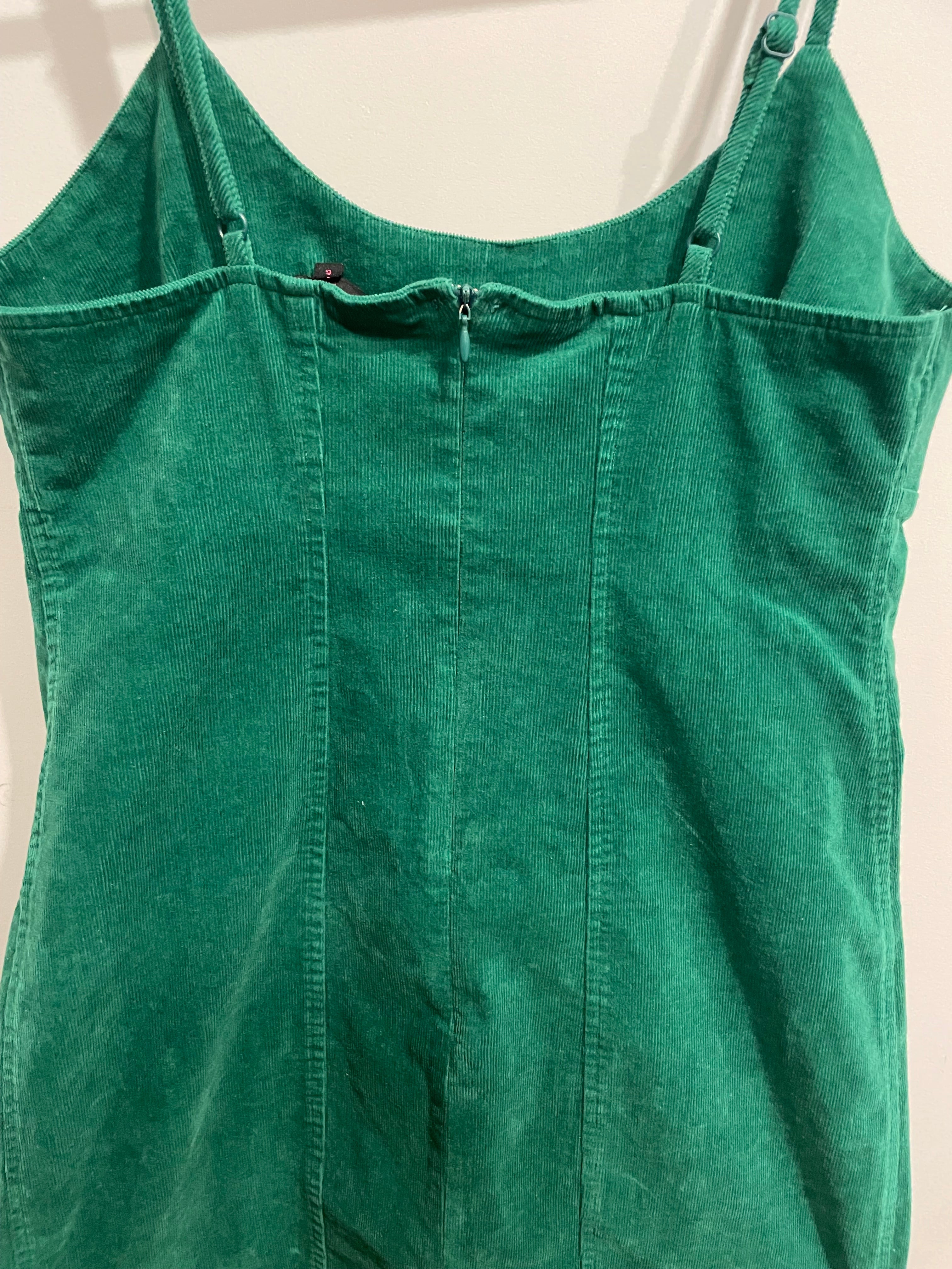 Robe courte corduroy vert - Taille Large - Nobo