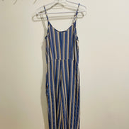 Jumpsuit rayé bleu avec poches et bretelles ajustables- Ananas Banana - taille médium