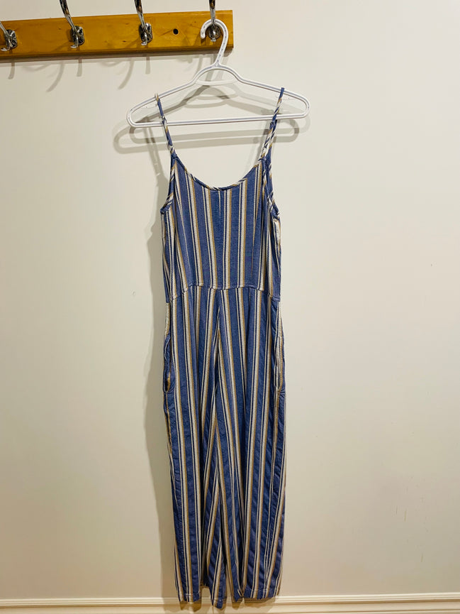 Jumpsuit rayé bleu avec poches et bretelles ajustables- Ananas Banana - taille médium