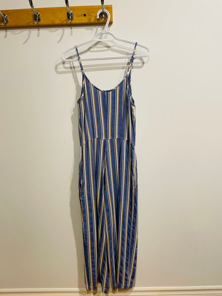 Jumpsuit rayé bleu avec poches et bretelles ajustables- Ananas Banana - taille médium