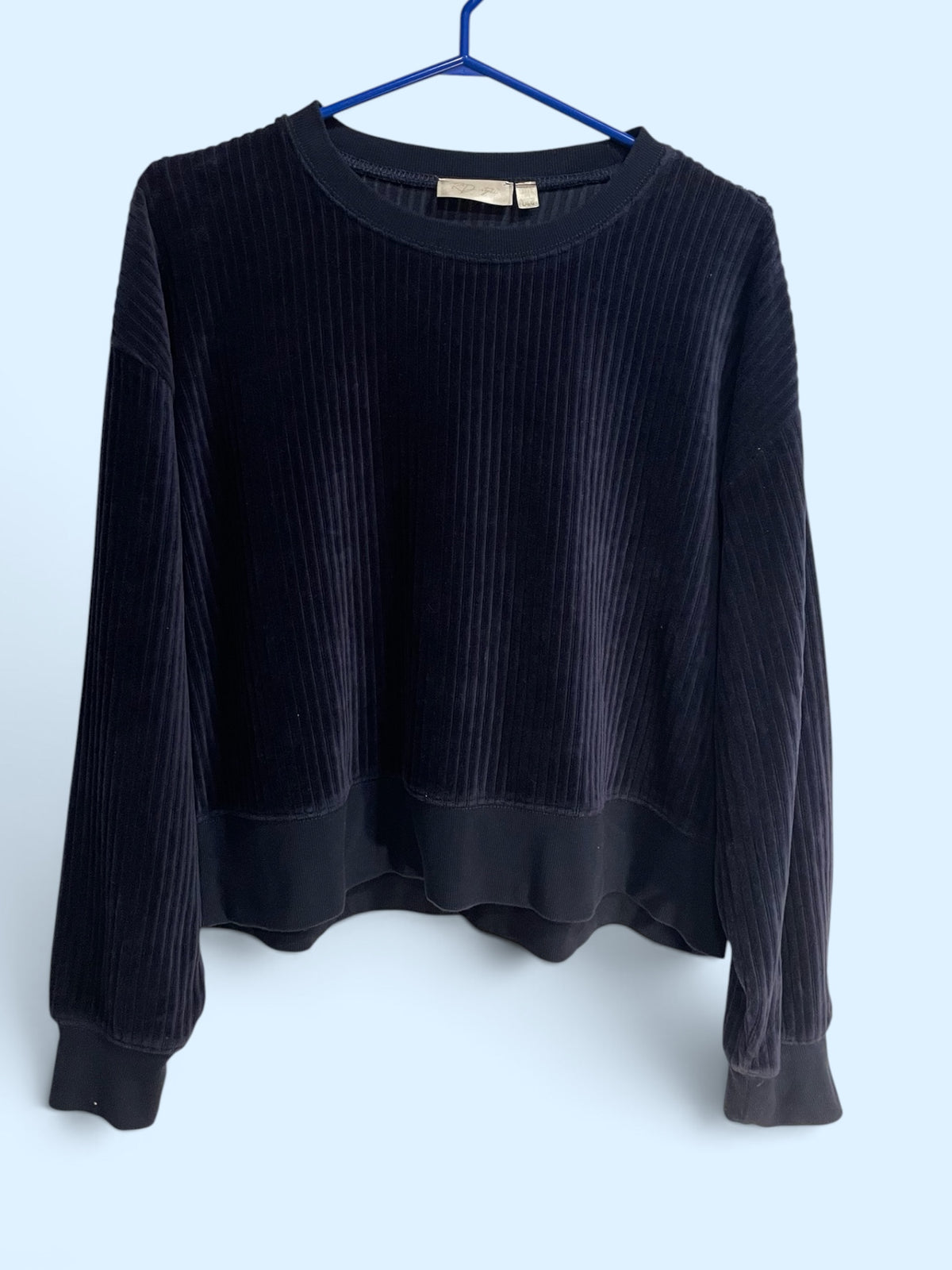 Haut bleu corduroy manches longue / vintage R.D Style / taille large