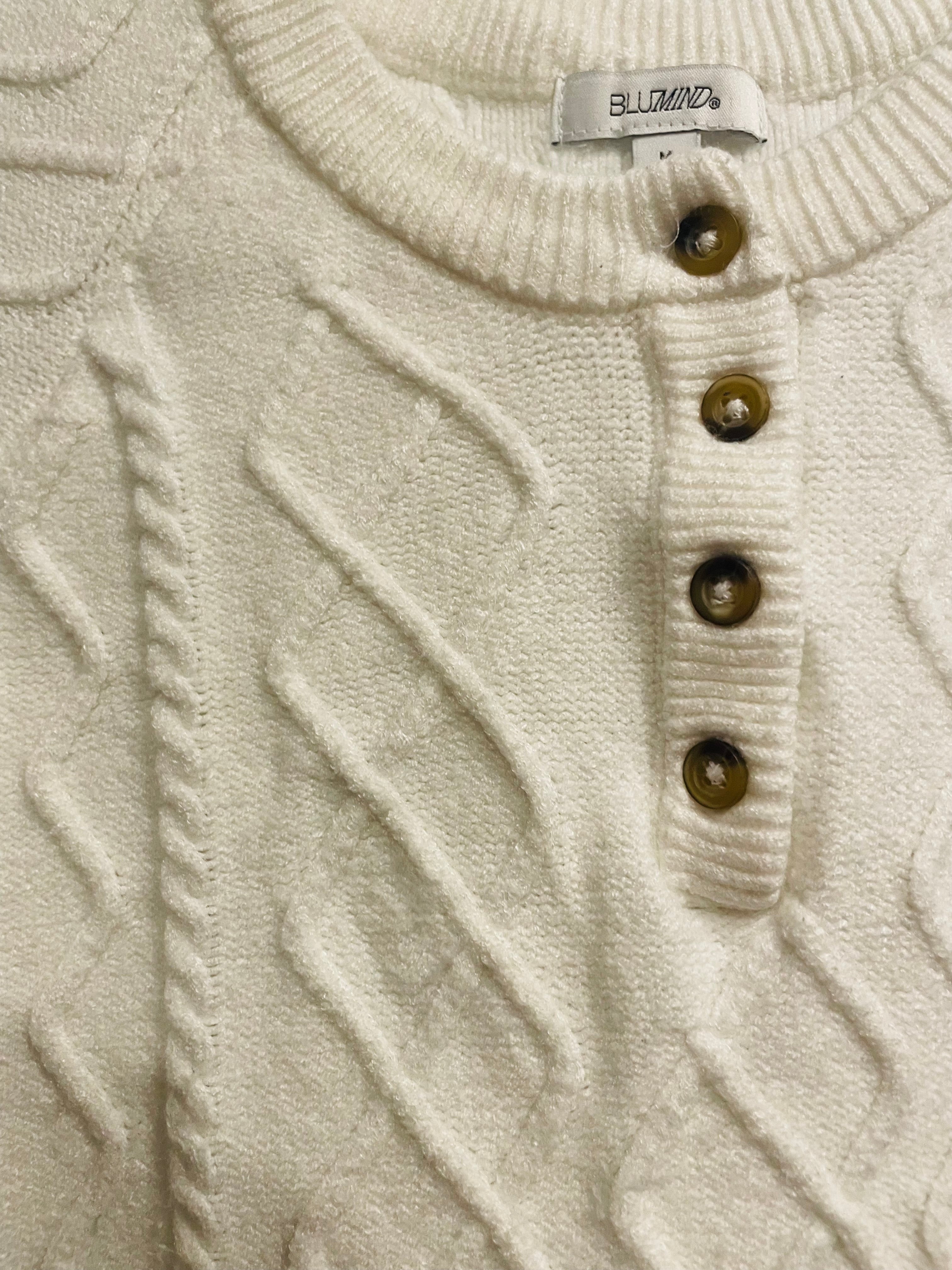 Chandail tricot blanc - Blumind - Taille medium - Enfant