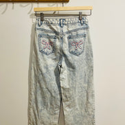 Washed-out jeans & 11 years old buckles