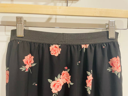 Jupe longue - taille élastique - motifs les roses - H&M Taille 4