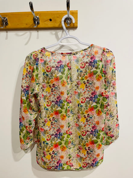 Floral sheer top XS - Zara