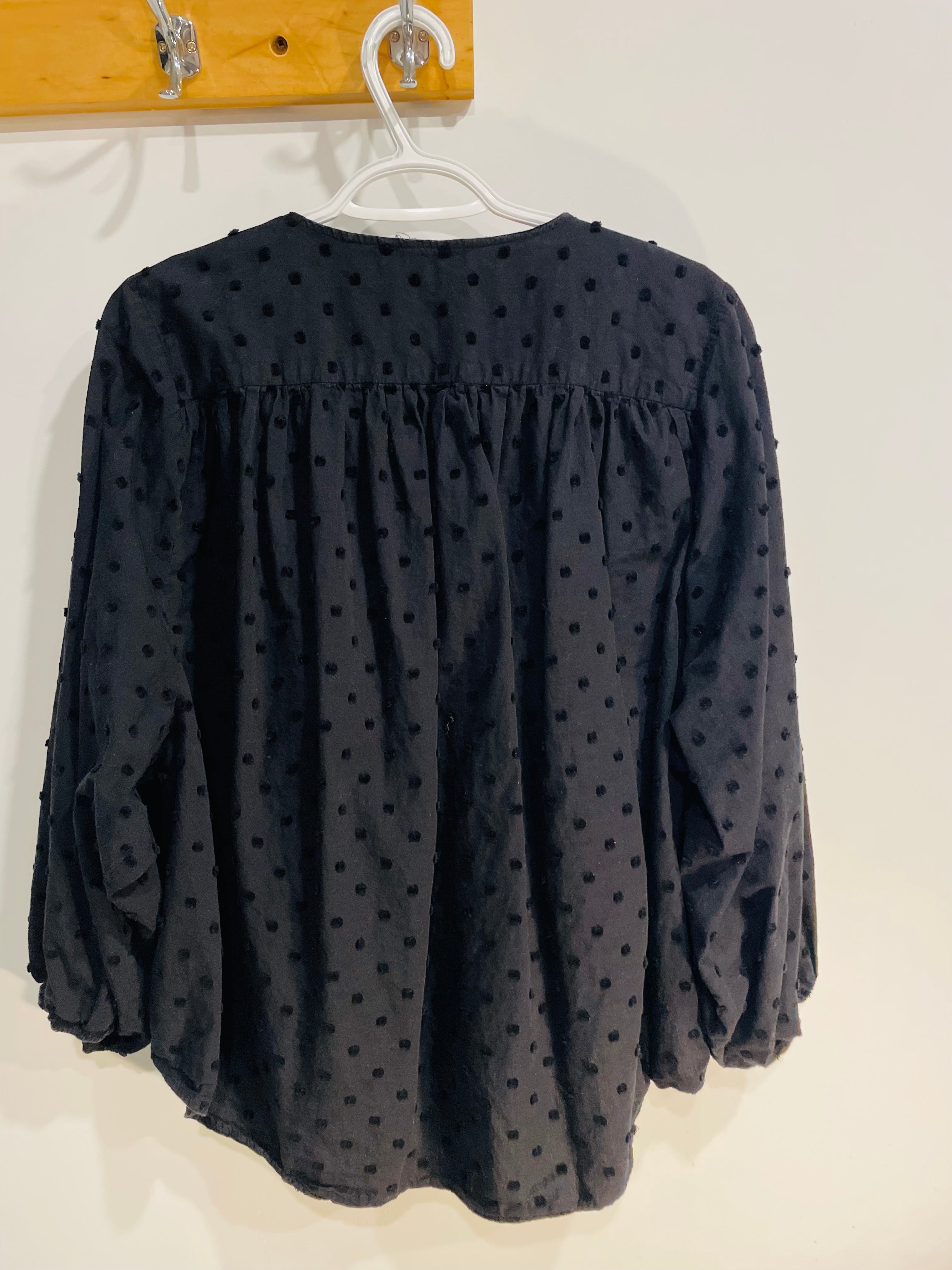 Haut noir et picots, manches longues / Zara / taille Large