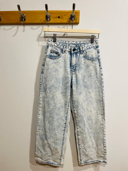 Washed-out jeans & 11 years old buckles