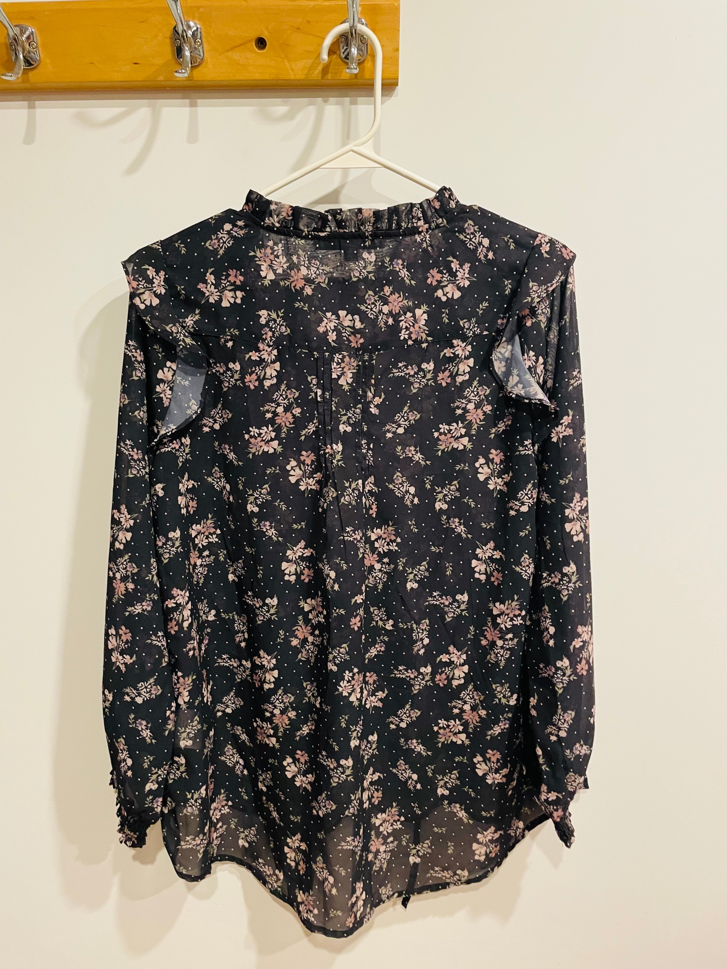 Blouse légère motif floral et manches longues - Paper Moon - taille médium