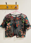 Crop top fleurs brodées - taille Small à Medium