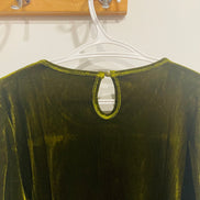 Chandail velours vert manches longues - Taille large