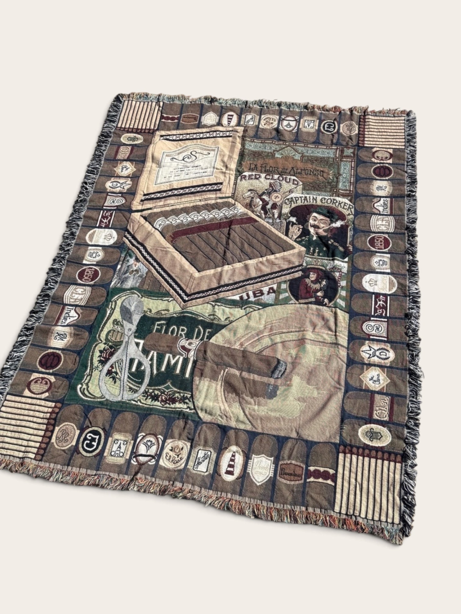 Couverture tissée vintage / cigares