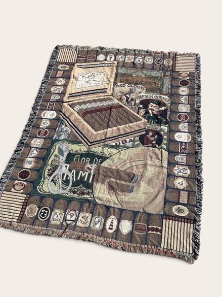 Couverture tissée vintage / cigares