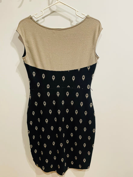 Robe courte Cokluch - imprimé plumes de paon - décolleté V - taille M