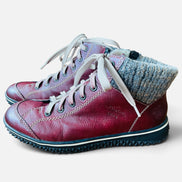 Bottes cuir rouge / Rieker / taille 8