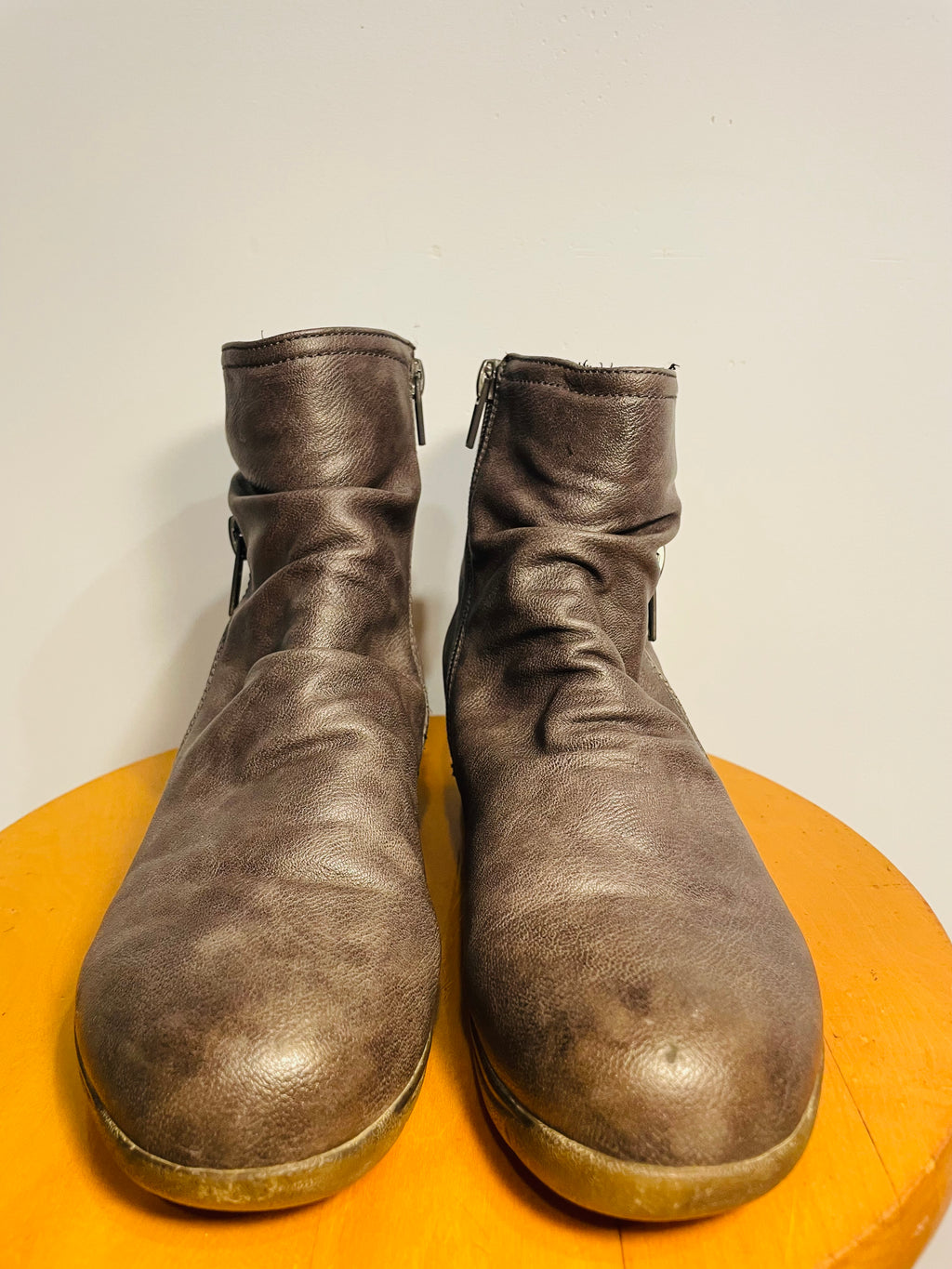 Bottes courtes cuir brun / Perfecto / taille 7 femme