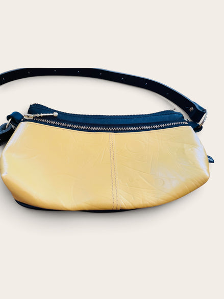 Sac cuir noir et jaune / Kazak