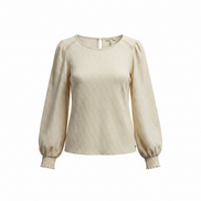 Haut beige manches longues, aspect dentelle/ Garcia / taille médium